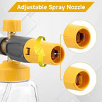 Short Pressure Washer Gun with Foam Cannon, High Power Washer Gun Snow Foam Lance with 5 Power Washer Nozzle Tips, 1/4 Inch Quick Connector, 4000 PSI, 1 Liter