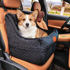 Dog Car Seat for Medium Dogs – Premium Pet Booster Seat with Two Pet Safety Belts, Detachable Washable Cover Non-Slip Base, Portable Dog Travel Seat for Road Trips & Daily Errands Up to 35lbs