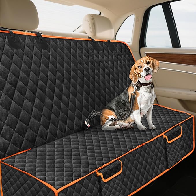 XHRING Dog Car Seat Cover for Honda CRV HRV CR-V HR-V Accord Civic LX EX EX-L EX-L Navi Touring 2000-2025 2026 Back Seat Accessories, Scratchproof Pet Bench Backseat Covers with Two Big Pockets