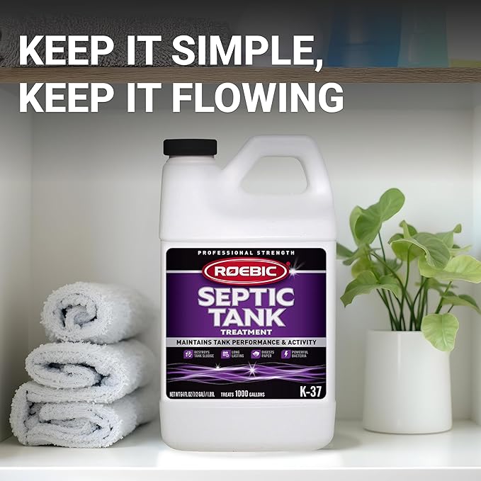 Roebic K-37-H Septic Tank Treatment: 64-Ounce, Promotes Efficient Breakdown, Reduces Odors, Prevents Clogs for Smooth Septic System Operation