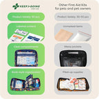 KeepGoing Pet First Aid Kit for Dogs & Cats – Emergency Kit for Travel, Car & Camping – Pet Essentials & Supplies – Dog & Cat Travel Accessories
