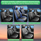 Fit Passport Car Seat Covers for Honda Passport 2019-2025 2026 -Upgraded Premium Waterproof & Breathable Leather,Airbag Compatible,All-Weather Seat Cushion Protector,2 Front/Black-Blue