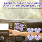 4Pcs Bling Heart Air Vent Clips, Universal Car Air Conditioning Fresh Clip, Sparkling Heart Car Vent Clips, Decorative Purple Cars Accessories for All Vehicles