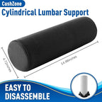 Seat Cushion, Lumbar Roll Support Pillow for Office Chair, Car, Gaming Chair, Memory Foam Back Cushion with Washable Cover for Relieving Back Pain & Improving Posture,Black