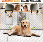 Dog Car Seat Cover for Back Seat, Hard Bottom Holds 420lbs Dog Hammock for Cars SUVs Trucks, Easy to Clean, Waterproof Scratch-Proof Nonslip Backseat Extender for Dogs 4 Panels