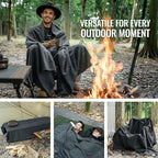 ONETIGRIS Wool Blanket,Wool Camping Blanket Warm, Thick, Washable, Large Car Blanket Great for Camping, Outdoors, Sporting Events, Survival Kits 64in x 87in