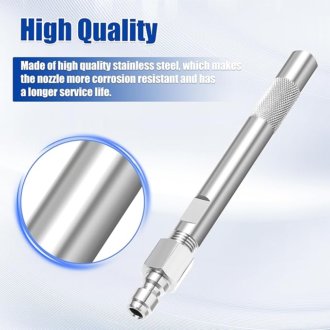 JOEJET Pressure Washer Long Range Chemical Nozzle, Shooter Tip for Pressure Washer, Long Range Pressure Washer Tip for 1.2-3.5 GPM, 1/4” Quick Connect