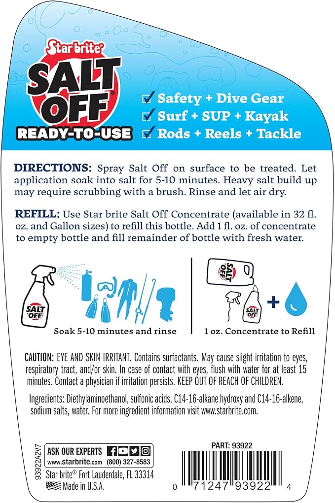 STAR BRITE Salt Off Concentrate - Ultimate Salt Remover Wash & Marine Engine Flush for Boats, Vehicles, Trailers, and More