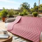 gogobunny 3X Stronger Waterproof Pet Blanket, Scratch Proof Furniture Protector for Dogs Cats, Reversible Cover 82x82 Inch, Dark Pink/Light Pink