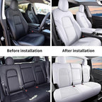 AOMSAZTO Car Seat Cover for Tesla Model Y 2020 2021 2022 - Full Set Customized White Seat Covers (with Armrest Cover)