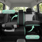 FH Group Automotive Car Seat Covers Full Set Premium 3D Air Mesh Front Seat Covers, Airbag Compatible & Split Bench Cover Universal Fit Interior Accessories for Cars Trucks and SUVs - Gray