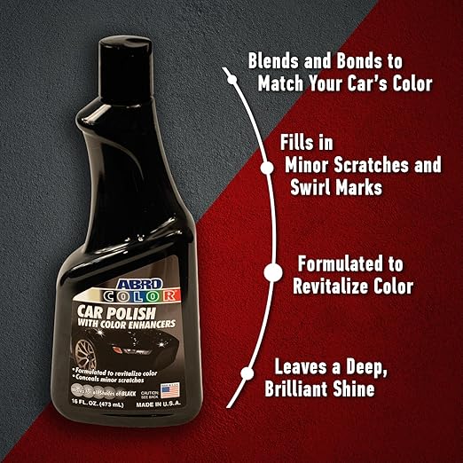 ABRO Black Car Polish: Scratch Remover for Vehicles and Paint Scratch Repair Restorer Wax, Polishing Compound for Car Detailing, Paint Scratch Repair for Vehicles, Scratch Remover 16oz.
