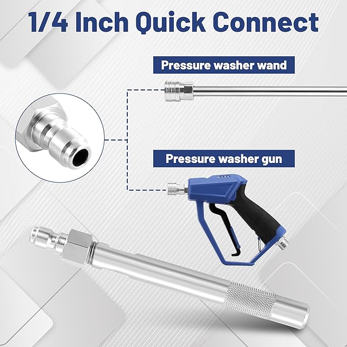 Pressure Washer Long Range Chemical Nozzle, Shooter Tip Pressure Washer, Compatible with Ladder Saver for 1000 to 6000 PSI, 3.5-6 GPM, 1/4" Quick Connect, Power Washer High Reach Spray Nozzle