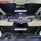 Autoamerics 2-Piece Windshield Sun Shade - Metallic Gray Foldable Car Front Window Sunshade for Most Cars SUV Truck Heat Blocker Visor Protector Blocks Max UV Rays and Keeps Your Vehicle Cool - Large