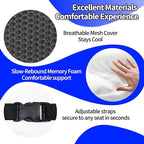 Lumbar Support Pillow for Car, Lower Back Support for Driving Seat Memory Foam Lumbar Pillow for Office Chair - Back Pain Relief for Car Seat, Wheelchair (Black)