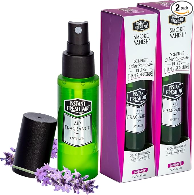 Smoke Vanish - Smoke Odor Eliminator Spray - Removes Odor Instantly with Noxban™ - Eco-Friendly - For Home, Car, & Travel - Lavender Scent - 2 oz. (Pack of 2)