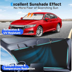 KUST Upgraded 2 Pack Retractable Automotive Sunshade Car Window Sunshades, Adjustable Auto Thickened Sunshade, Car Accessories for All Season, Black and Silver, Blocks UV Rays