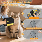 Pet Hair Remover - 2025 New Electrostatic Magic Brush Pet Hair Remover Glove, Reusable Cat & Dog Hair Remover Tool for Clothing, Couch, Furniture, Carpet, Car Seat, Cat Grooming Glove, 2 PCS