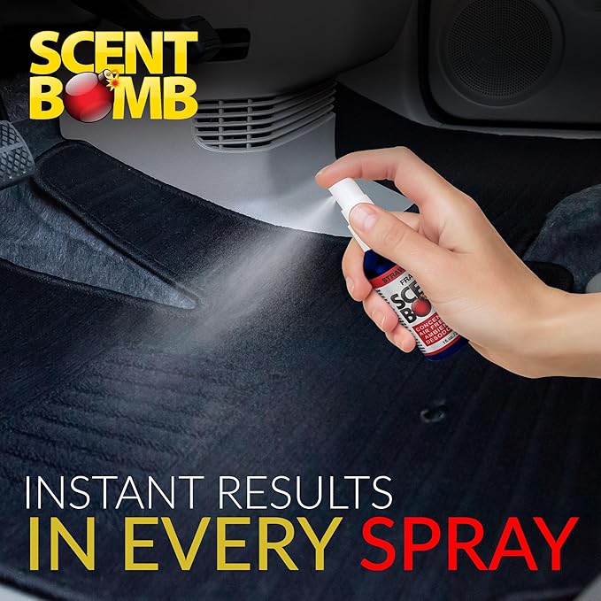 Scent Bomb Air Freshener Spray, Long-Lasting Odor Eliminator - Effective Deodorizer for Home & Car, Fresh Room Spray for Kitchen, Bathroom & Smell Neutralizer - 1 oz Pack of 4, Strawberry Scent