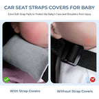 COOLBEBE Car Seat Straps Shoulder Pads for Baby Kids, Super Soft Seat Belt Covers for All Car Seats/Pushchair/Stroller/High Chair (Grey/Pink)