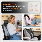 Extra Dense Lumbar Pillow with Double Adjustable Straps - Ergonomic Lumbar Support Pillow for Office Chair, Car, Couch Firm Back Support for Lower Back & Spine Pain Relief Memory Foam Cushion