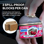 ABRO Scent 3-Pack Organic Air Freshener Can, Cherry Scent, 3 Spill Proof Blocks per Can, Ideal for Car Scents, New Car Smell, Lasts Up to 60 Days, Use in Home, Bathroom, Car or Office