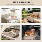 gogobunny 3X Stronger Waterproof Pet Blanket, Scratch Proof Furniture Protector for Dogs Cats, Reversible Cover 30x70 Inch, Dark Beige