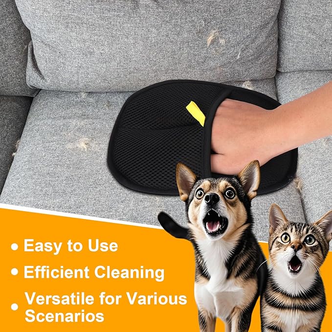 AIERSA Pet Hair Removal Tool, Electrostatic Pet Hair Remover,Static Removal Gloves for Pet Hair, Dog and Cat Hair Remover Electrostatic Gloves Set for Couch, Clothes, Car, Carpet, Bed, Furniture