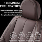 Coverado Seat Covers, Car Seat Covers Front Seats, Car Seat Cover, Waterproof Leather Seat Covers, Seat Cushion, Front Car Seat Covers Leather Car Seat Protector Universal Fit Most Cars Brown
