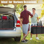 PEASUG Insulated Bags for Food Delivery, XXXL Pizza Delivery Bags, Large Capacity Cooler Bag Keep Food Warm for Grocery Shopping and Catering, Foldable, Heavy-Duty (Red)