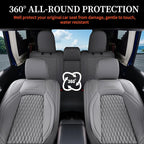 Coverado Seat Covers for Jeep Wrangler, Leather Front Covers for Truck Automotive Wrangler Custom Fit for 2018-2024 Jeep Wrangler JL Seat Covers 2-Door/4-Door Full Coverage(Gray)