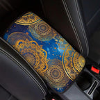 Dreaweet Mandala Print Center Console Armrest Pad Cover Boho Car Accessories Middle Console Cover Anti-Scratch Universal Car Armrest Storage Box Mat