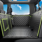 Back Seat Extender for Dogs 57 * 28.7 in, Waterproof Leather Fabric Dog Car Seat Cover for Back Seat, Foldable in the Car, Hard PVC Panels Bottom Support to 330 lbs, Full Coverage for Full Size Truck