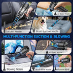 JONYJ Handheld Car Vacuum Cleaner, 16000PA Hand Held Vacuum Portable Cordless, 2 in 1 Air Duster and Vacuum Cleaner with LED Light, Multi-Nozzles, 120W High Power Mini Vacuum for Home, Pet, Office