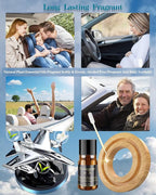 Military-Grade Fighter Car Air Freshener, Alloy Solar Rotating Car Essential Oil Diffuser with Cologne Natural Plant Essential Oil, Aromatherapy Decorations
