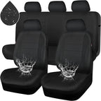 CAR PASS Neoprene Waterproof Seat Covers, Universal Fit Black Full Sets, Protective Interior Covers for Auto SUV, Vans, Sedans, Trucks