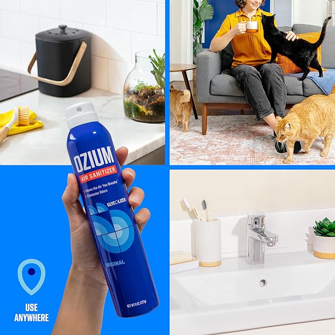 Ozium 8 Oz. Air Sanitizer & Odor Eliminator for Homes, Cars, Offices and More, Country Fresh Scent, Pack of 3