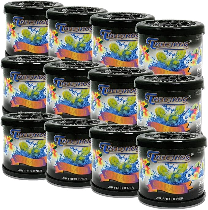 Auto Dynasty TreeFrog Gel-Typed Automotive Cup-Holder Air Freshener, Squash Scented, Pack of 12