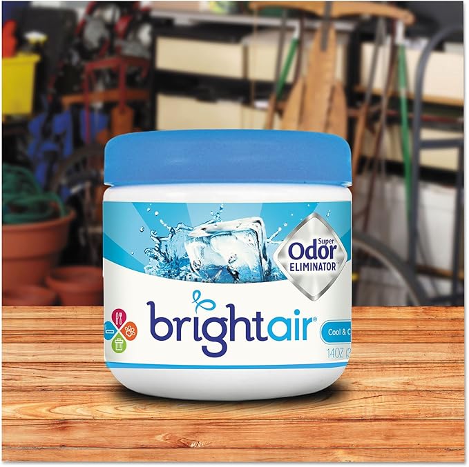 Bright Air 900090 Solid Air Freshener and Odor Eliminator, Cool and Clean Scent, Blue, 14 Ounces