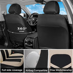 FLORICH Car Seat Covers Front Seat, Universal Seat Cover 2 Seats, Automotive Seat Covers with Mesh Leather, Waterproof Car Seat Protector, Breathable Car Seat Cushion for Most Car SUV Truck Beige