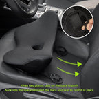 Lumbar Support Pillow for Car, 2 in 1 Memory Foam Lower Back Support Cushion, Fill Bucket Seat and Sciatica Pain Relief Pillow, Back Support Pillow for Car, Office Chair, Wheelchair.