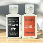 1 OZ Premium Car Diffuser Refill Oil – 2 Pack Long Lasting Fragrance Oil for Car, Home & Office | Compatible with Most Diffusers | Fresh, Pleasant Scent for Every Space (Black Ice + Fleur D'Oranger)