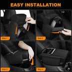 Armrest Cover for Car Fit for Jeep Grand Cherokee - Center Console Cover with Cup Holders and 2 Storage Pockets(Black)