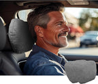 2pcs Car Neck Pillow for headrests,Support Drive Seats Head Cushion Pillows,Superfiber Suede,Plant-Based Polyester,Thickness & Height Adjustable,11.8x7.5,Inner Liner fillable(Grey)