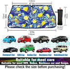 CHILL·TEK Funny Car Windshield Sun Shade Umbrella, Yellow Lemon Car Sun Shade Umbrella, Block UV Rays Heat Foldable Windshield Umbrella Sun Visor Protector - Keep Vehicle Cool for Cars SUV
