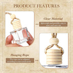 BBTO 50 Pcs Hanging Car Air Freshener Car Diffuser Bottles Empty Glass Perfume Bottle Freshener Diffuser Bottle Pendant for Essential Oil Fragrance Aromatherapy Bottle Ornament(Cube)