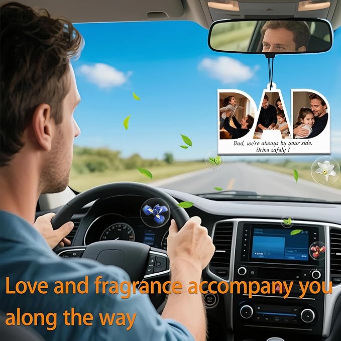 5-500pcs Custom Air Fresheners with Picture, Double Sided Car Air Freshener with 20 Scents, Personalized Gifts for Valentine's Day Birthday Anniversary (DAD)