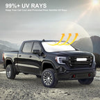 Car Sun Shade for 2019-2024 2025 2026 Chevy Silverado 1500 Windshield Sun Shade, Sun Visor Windshield Screen Cover for GMC Sierra Front Window Sunshade Foldable Auto Interior Accessories
