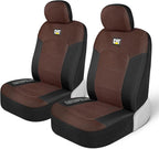 CAT Brown & Black Seat Covers for Cars, Trucks, & SUV - Set of (2) MeshFlex Car Seat Cover Front Seat Protectors - Airbag Compatible Seat Covers for SUV Interior Covers & Seat Cover Accessories