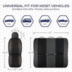 Skechers Air-Cooled Memory Foam Seat Covers,Mesh Thick Car Seat Covers,Piping Leather Car Seat Cover,Airbag Compatible,Automotive Comfort for Most Cars, Vans, Trucks, SUV(Orange, Full Set)